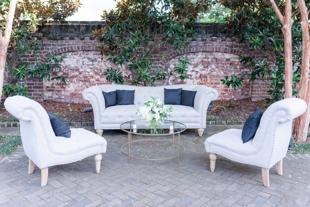 outdoor lounge at The Gadsden House wedding