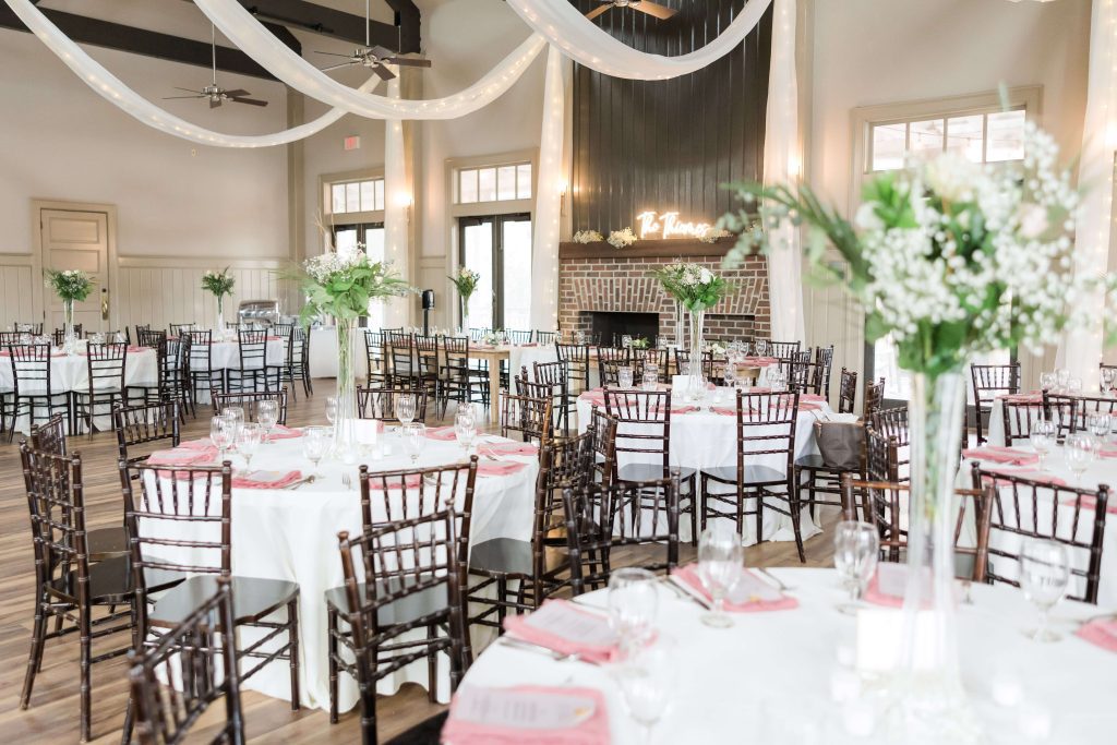 Interior of I'on Creek Club during wedding reception