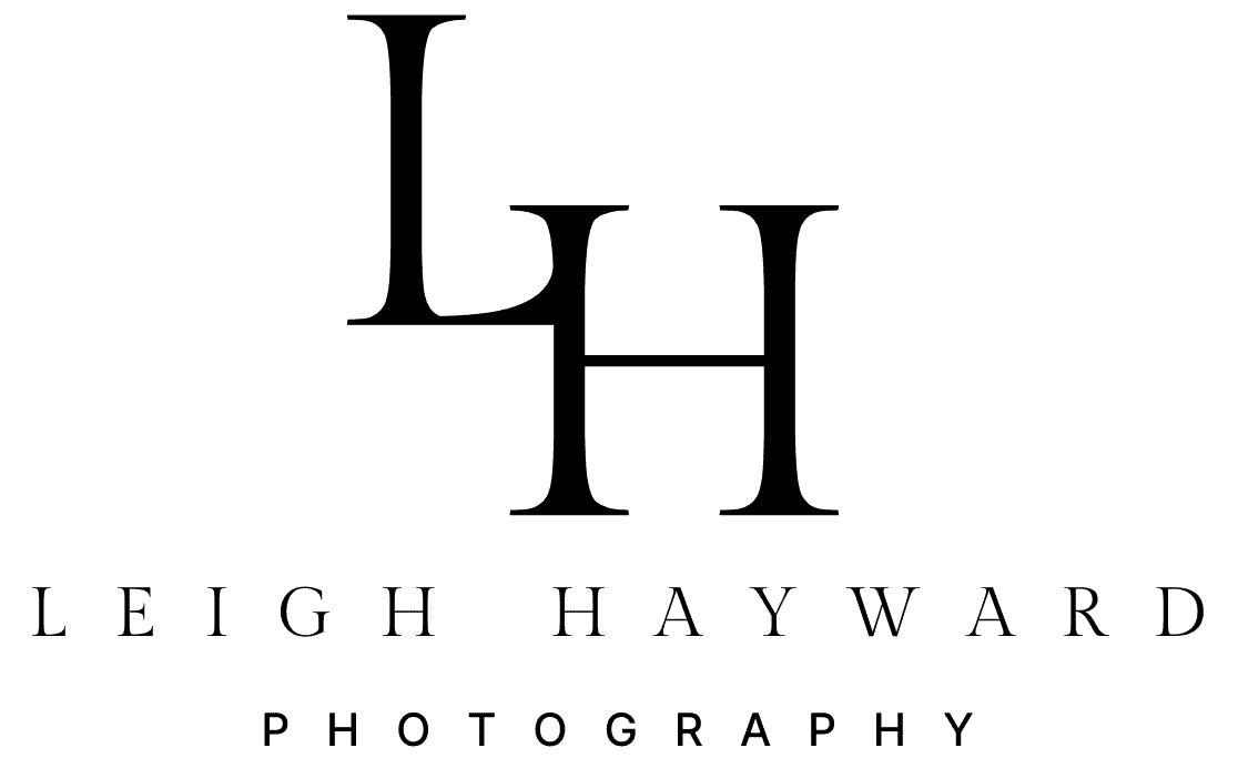 High resolution Black Elegant Initial Leigh Hayward Photography Logo