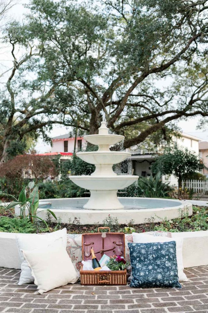 Allan Park Fountain picnic proposal set up