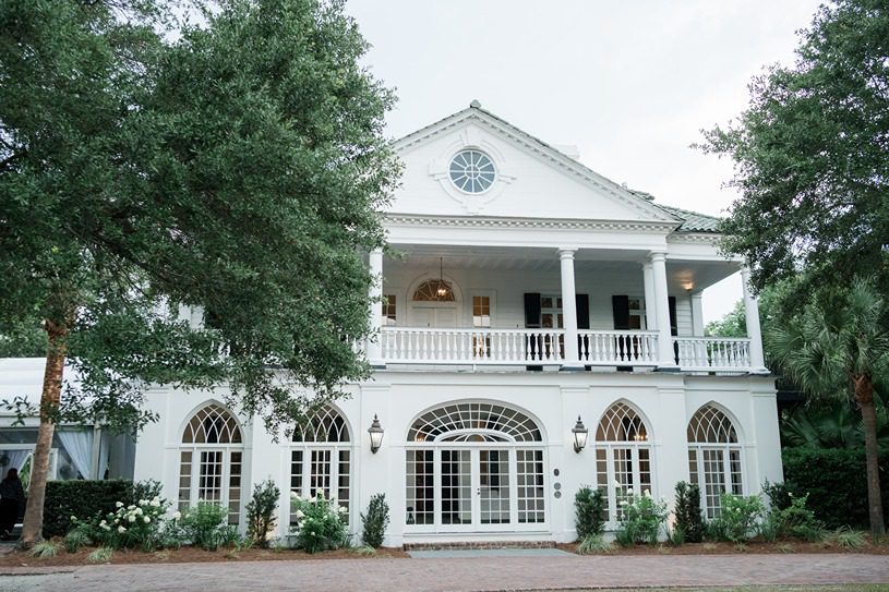 historic two story white house at Lowndes Grove