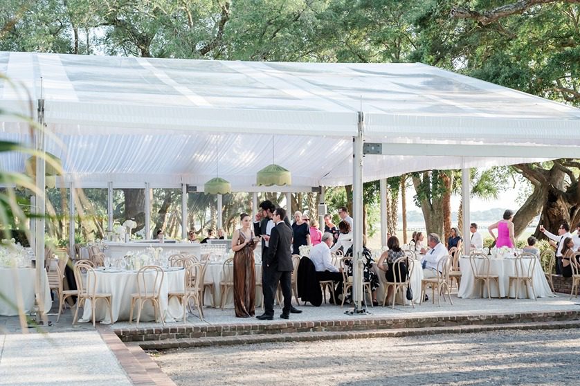 Reception tent at Lowndes Grove wedding venue