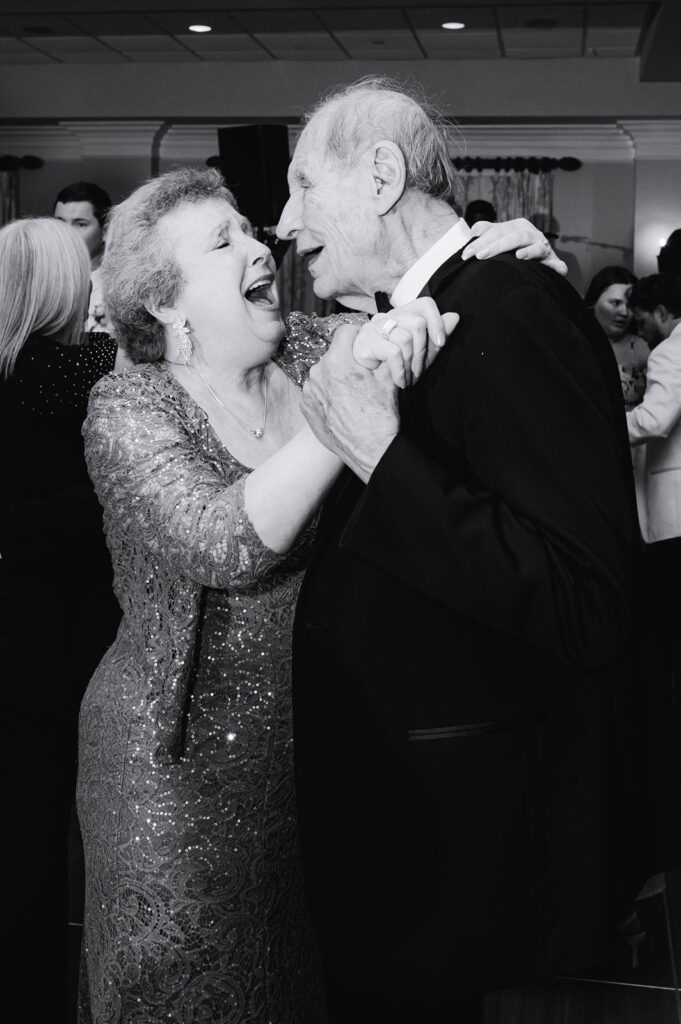 grandparents dancing at wedding
